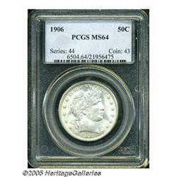 1906 50C MS64 PCGS. Radiant, untoned surfaces are