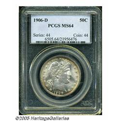 1906-D 50C MS64 PCGS. Sharply struck and fully lu