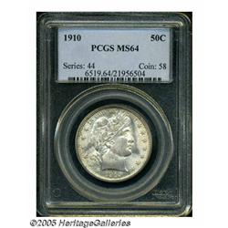 1910 50C MS64 PCGS. Chestnut and powder-blue hues