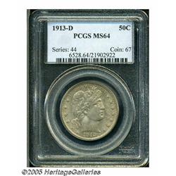 1913-D 50C MS64 PCGS. Although overshadowed by it