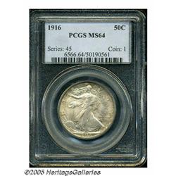 1916 50C MS64 PCGS. Well struck and lustrous, wit