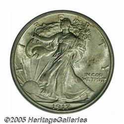 1917-D 50C Reverse MS64 PCGS. A fully lustrous an