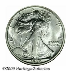 1917-S 50C Reverse MS64 NGC. Highly lustrous with