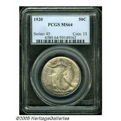 1920 50C MS64 PCGS. Lustrous surfaces are visited