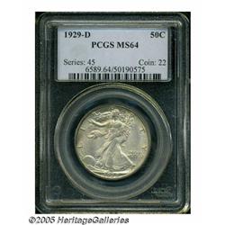 1929-D 50C MS64 PCGS. Mint State examples of the 