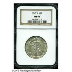 1929-D 50C MS64 NGC. The satiny luster of this Ch