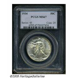 1934 50C MS67 PCGS. Bright luster radiates throug