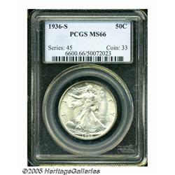 1936-S 50C MS66 PCGS. A bold striking with peerle