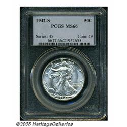 1942-S 50C MS66 PCGS. Small S mintmark, said to b