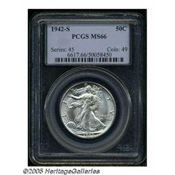 1942-S 50C MS66 PCGS. Virtually brilliant surface