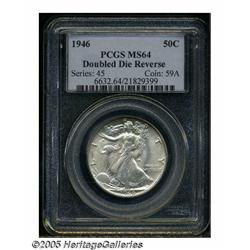 1946 50C Doubled Die Reverse MS64 PCGS. FS-011. T