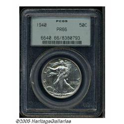 1940 50C PR66 PCGS. Streaky, milky toning with da