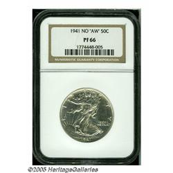 1941 50C PR66 NGC. Breen-5182. Without the AW mon