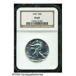 1941 50C PR67 NGC. Dazzling, untoned mirrors are 