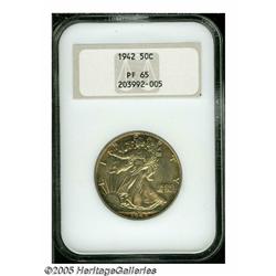 1942 50C PR65 NGC. A brightly mirrored, solid Gem
