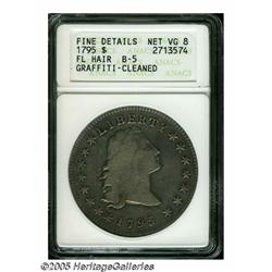 1795 S$1 Flowing Hair, Three Leaves--Graffiti, Cl