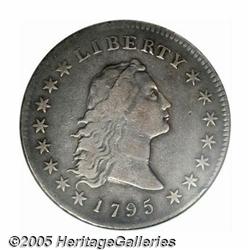 1795 S$1 Flowing Hair, Three Leaves VF30 NGC. B-6