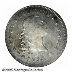 1795 S$1 Flowing Hair, Three Leaves AU53 NGC. B-5