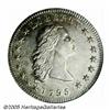 1795 S$1 Flowing Hair, Three Leaves AU58 NGC. B-5