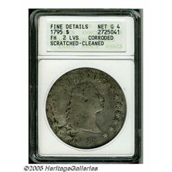 1795 S$1 Flowing Hair, Two Leaves--Corroded, Scra