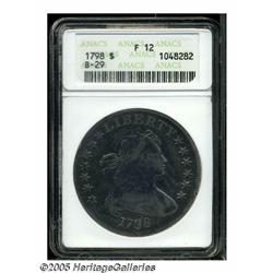 1798 S$1 Large Eagle Fine 12 ANACS. B-29, BB-119,