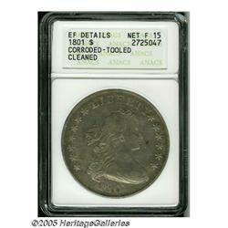1801 S$1 --Corroded, Tooled, Cleaned--ANACS. XF D