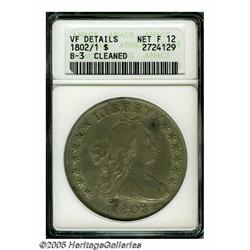 1802/1 S$1 Wide Date--Cleaned--ANACS. VF Details,