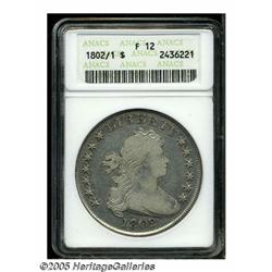 1802/1 S$1 Wide Date Fine 12 ANACS. B-2, BB-233, 