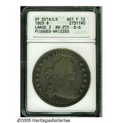 1803 S$1 Large 3--Plugged, Whizzed--ANACS. VF Det