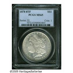 1878 8TF S$1 MS65 PCGS. VAM-17. Silver-gray surfa
