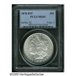 1878 8TF S$1 MS65 PCGS. VAM-17. Untoned with pinp