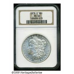 1878-S S$1 MS66 NGC. This Premium Gem is mostly b