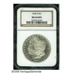 1878-S S$1 MS64 Deep Mirror Prooflike NGC. Untone