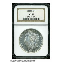 1879-S S$1 MS67 NGC. A needle-sharp and fully lus