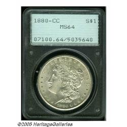 1880-CC S$1 MS64 PCGS. A lustrous cream-gray Choi
