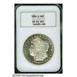 1880-S S$1 MS64 Deep Mirror Prooflike NGC. Medium