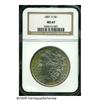 1881-S S$1 MS67 NGC. The obverse is colorfully to