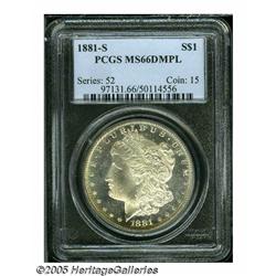 1881-S S$1 MS66 Deep Mirror Prooflike PCGS. The 1