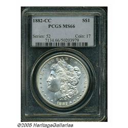 1882-CC S$1 MS66 PCGS. This CC dollar displays si