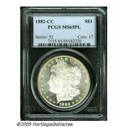 1882-CC S$1 MS65 Prooflike PCGS. This flashy and 