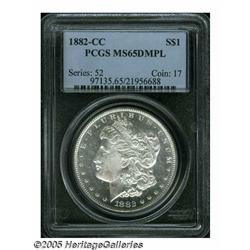 1882-CC S$1 MS65 Deep Mirror Prooflike PCGS. Bril