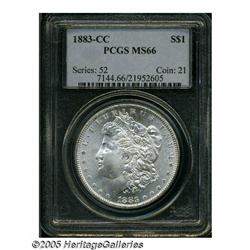1883-CC S$1 MS66 PCGS. This CC dollar is virtuall