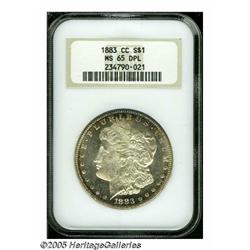 1883-CC S$1 MS65 Deep Mirror Prooflike NGC. Sharp