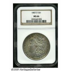 1883-O S$1 MS66 NGC. Lovely original golden-brown