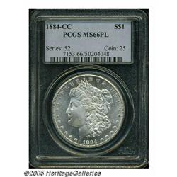 1884-CC S$1 MS66 Prooflike PCGS. The relative sca