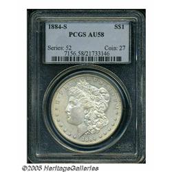 1884-S S$1 AU58 PCGS. A lustrous, lightly toned e