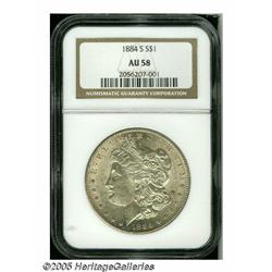 1884-S S$1 AU58 NGC. Just the slightest trace of 