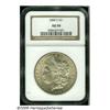 Image 1 : 1884-S S$1 AU58 NGC. Just the slightest trace of 
