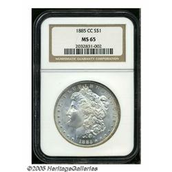 1885-CC S$1 MS65 PCGS. Sharply struck and highly 