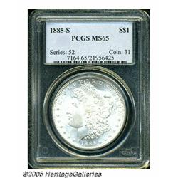 1885-S S$1 MS65 PCGS. A scarce S-Mint, especially